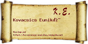Kovacsics Euniké névjegykártya